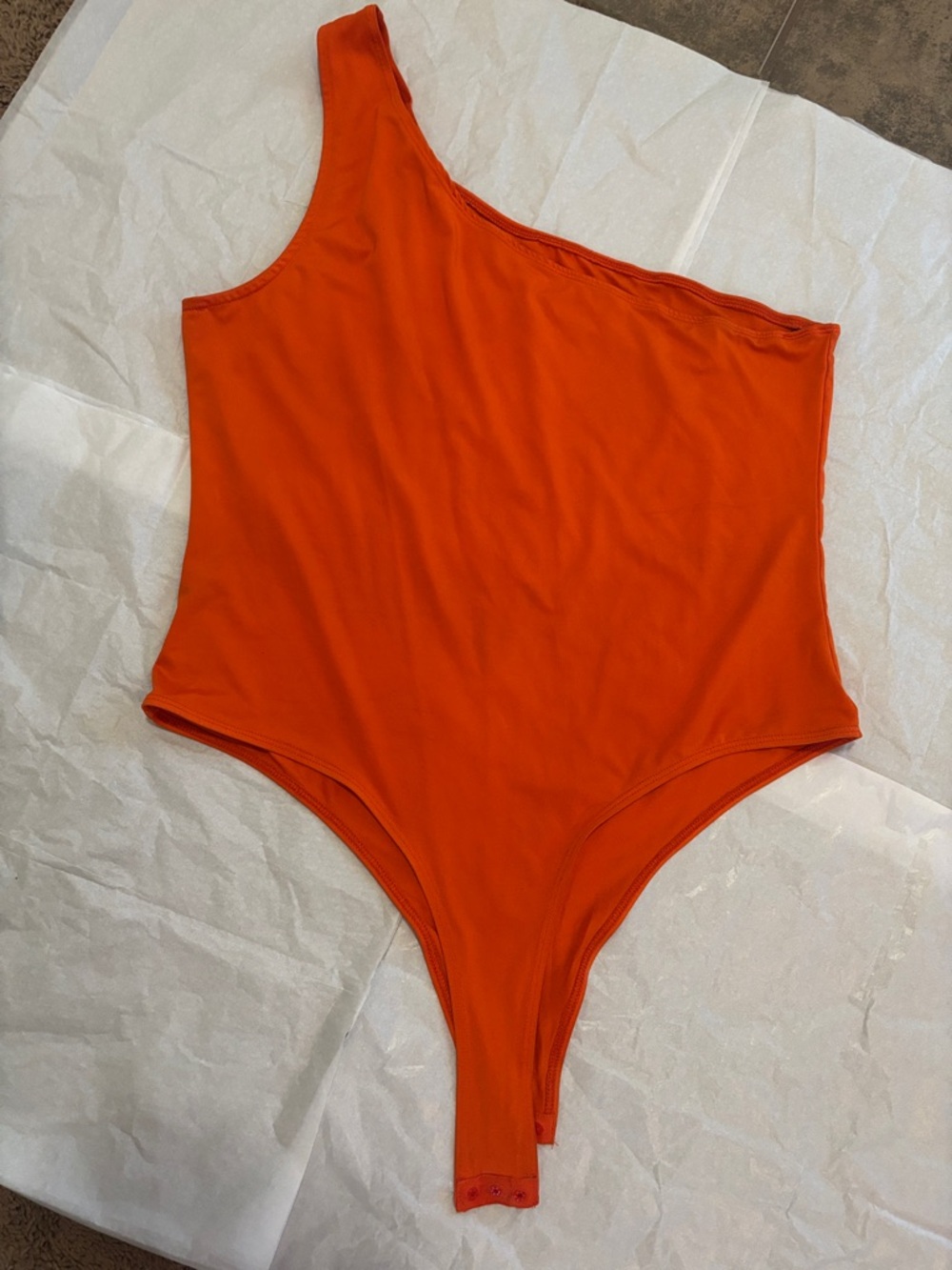 SHEIN One-Shoulder Bodysuit Jumpsuit in Blue, Orange, and Black - Picture 6 of 6